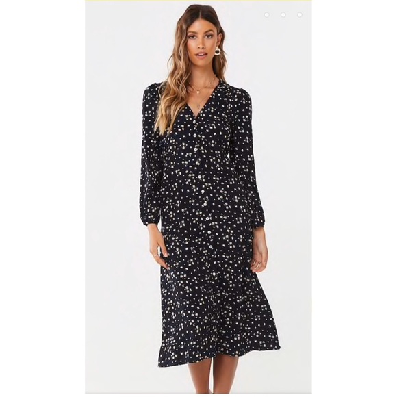 Long sleeve midi dress - Picture 1 of 3